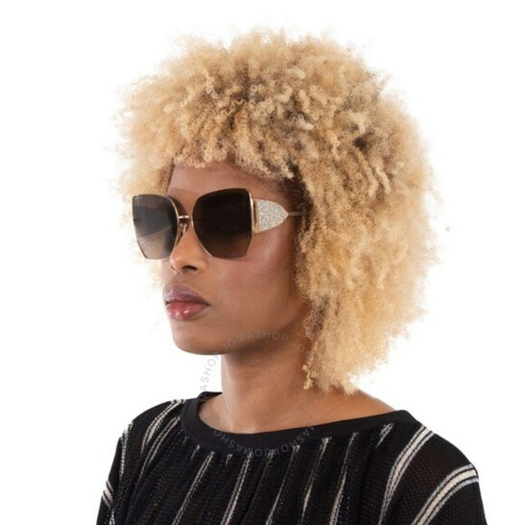 Jimmy Choo Women Gold Mud Brown Butterfly BRAND NEW SUnglasses RIVER/S 0763 - Picture 1 of 11